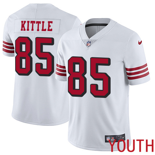 San Francisco 49ers Limited White Youth George Kittle NFL Jersey #85 Rush Vapor Untouchable->youth nfl jersey->Youth Jersey